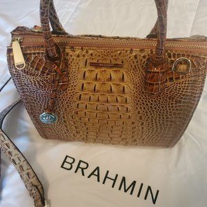 BRAHMIN Melbourne Collection Caroline Crocodile-Embossed Satchel Bag Handbag